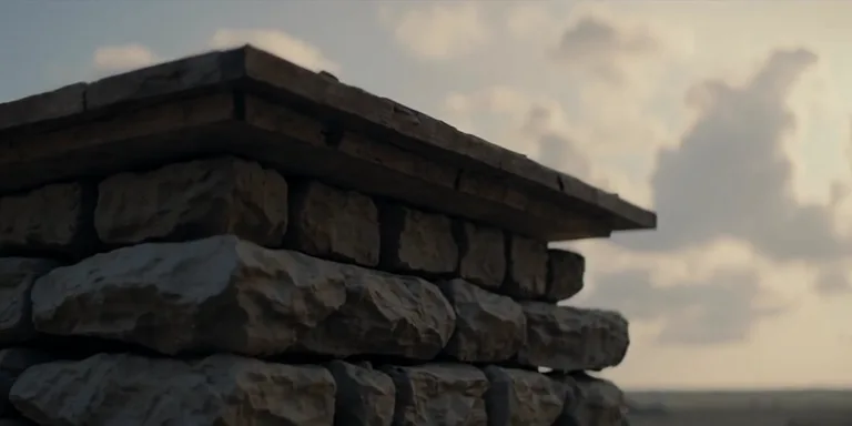 Altar de pedra com lenha empilhada, pronto para o sacrifício